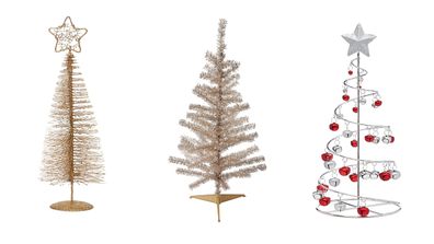 Small festive trees and Christmas trees for decoration. 