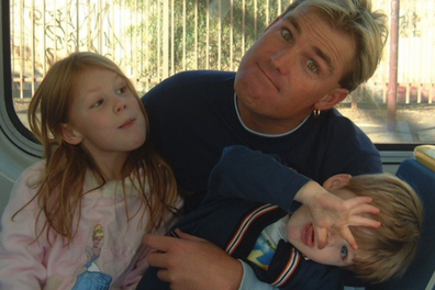 Brooke Warne with her late father, cricketing legend Shane Warne, and brother, Jackson.