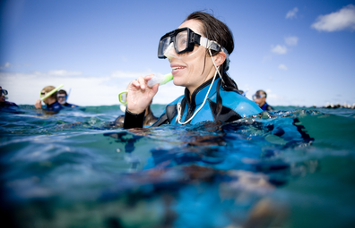 Woman snorkelling