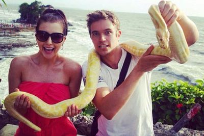 @nicwestaway: First time holding a snake! Epic!! #BaliAdventur