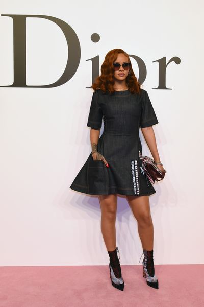 <p>Dior’s fall 2015 collection&nbsp;went to Tokyo for an encore performance, and&nbsp;as with all runways, the front row was a visual feast. As the new face of the brand, Rihanna&nbsp;attended in a custom Dior denim dress embossed with jewelled florals&nbsp;and detailed boots from the resort collection, while actresses and models&nbsp;(and their Lady Dior bags) rounded out the&nbsp;guest list. &nbsp;</p><br />&nbsp;