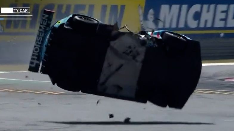 Henrique Chaves survived this massive crash in his Aston Martin at the WEC 6hr of Monza.