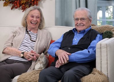 William Daniels and Bonnie Bartlett visits Hallmark's "Home & Family" at Universal Studios Hollywood on October 25, 2017 in Universal City, California.
