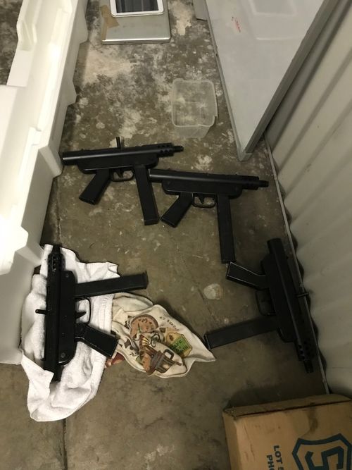 Guns, drugs and ammo were seized from a storage unit in Waterloo. Picture: NSW Police