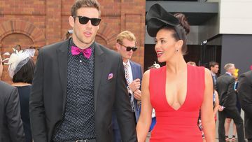 Megan Gale and Shaun Hampson attend the Swisse Marquee. (Getty)