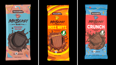 Trying MrBeast Deez Nutz Feastables Chocolate Bar! 