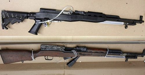 Police photographs of the two SKS type firearms used in the murders. One rifle was being purchased by McLeod on July 12, 2019 at the Cabela's Store in Nanaimo, BC. The second is an older style SKS with numerous serial numbers indicating parts from different weapons were put together over the years. Investigators have been unable to identify where the older SKS weapon or parts originated from.