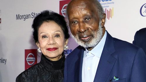 FILE - Jacqueline Avant, left, and Clarence Avant appear at the 11th Annual AAFCA Awards in Los Angeles on Jan. 22, 2020. A parolee who used an assault rifle to murder the 81-year-old philanthropist wife of legendary music executive Clarence Avant is scheduled to be sentenced Tuesday, April 19, 2022, in Los Angeles Superior Court. (Photo by Mark Von Holden Invision/AP, File)