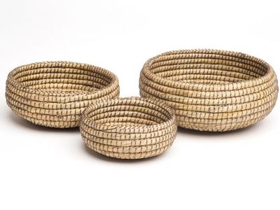 Handmade decorative kaisa grass fruit bowls set — The Block Shop