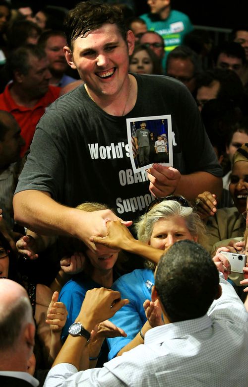 In 2009 President Barack Obama spotted Igor Vovkovinskiy at a rally crowd, and the pair shook hands.