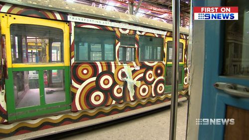 Specially painted 'art trams' will also be set aside for use in galleries or for public display. Picture: 9NEWS.