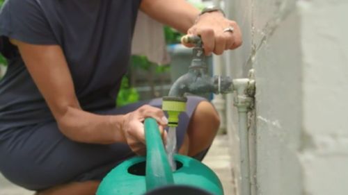 There are fresh calls for shower buckets to be brought back for garden watering. (9NEWS)