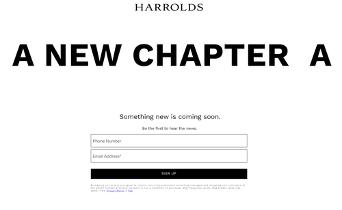 Harrolds' website after going into liquidation.