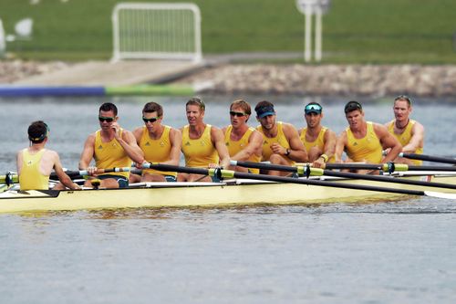 Loch (second from the bow) rowed for Australia in two Olympics. (AAP)