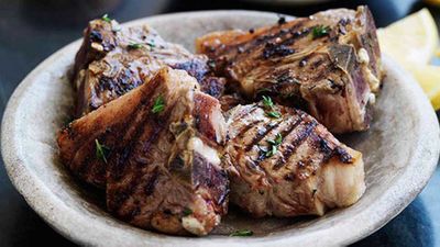 Recipe:&nbsp;<a href="http://kitchen.nine.com.au/2016/05/16/18/07/thymemarinated-lamb-chops-with-boiled-greens" target="_top">Thyme-marinated lamb chops with boiled greens</a>