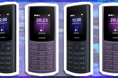 9PR: Nokia 110 Feature Phone, Purple and Blue 