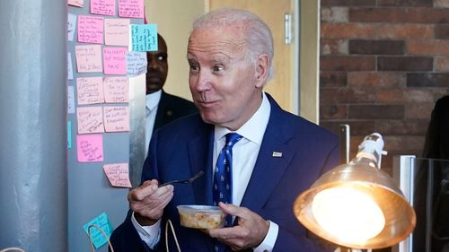 Joe Biden has been on the road touting his infrastructure legislation while the House remains undecided on who the next speaker will be.