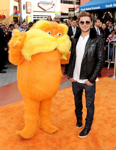Zac Efron at the premiere of Universal Pictures and Illumination Entertainment's 3D-CG "Dr. Seuss' The Lorax" at Citywalk on February 19, 2012 in Universal City, California.