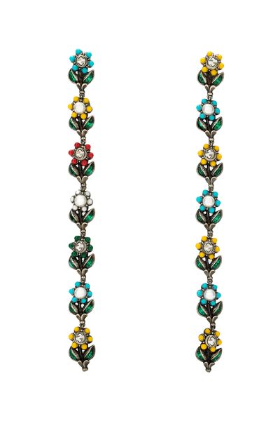 <a href="https://www.net-a-porter.com/au/en/product/682432/Gucci/ruthenium-plated-swarovski-crystal-and-faux-pearl-clip-earrings" target="_blank">Gucci drop earrings, $845, at Net-a-porter.com</a>