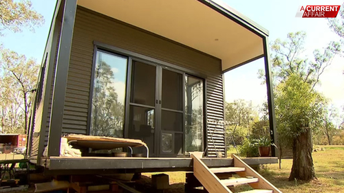 The cabin sits on her sister's property. 