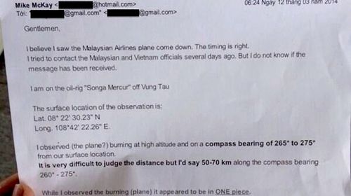 NZ man saw missing plane 'come down in flames'