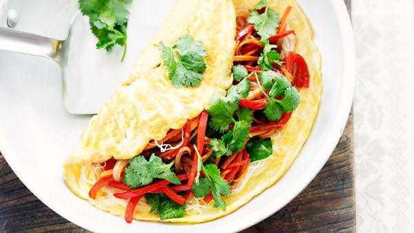 Vegetable noodle omelettes