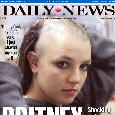Britney Spears, transformation, photos, Daily News front page February 18, 2007