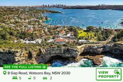 Luxury property real estate Domain clifftop harbour