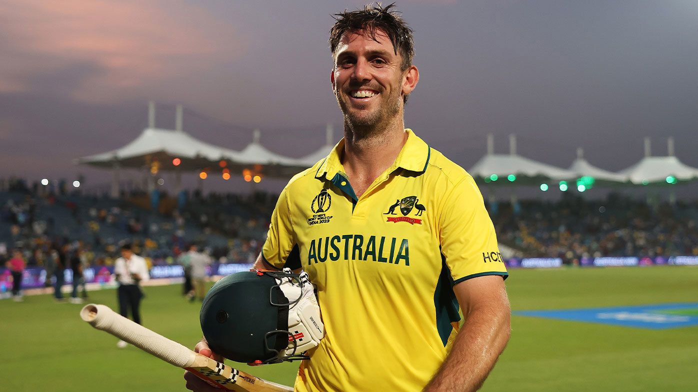 Mitchell Marsh pictured after his match-winning century against Bangladesh