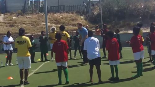 Prince Harry dances with children in South Africa