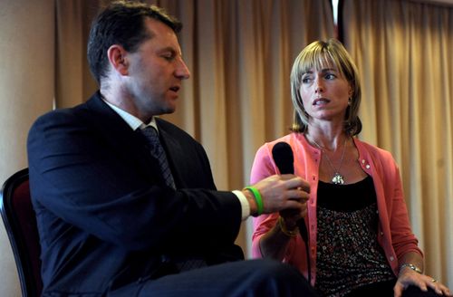 Kate and Gerry McCann, parents of missing English toddler Madeleine McCann, speak during a press conference in a hotel in Lisbon on September 23, 2009.