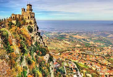San Marino's capital, City of San Marino, is situated on which mountain?