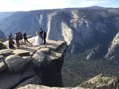 Taft Point is a popular location for weddings and proposals with its picturesque views.