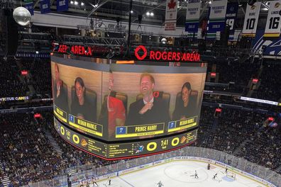 Prince Harry and Meghan surprise appearance at ice hockey