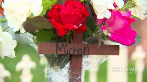 A floral tribute at the scene of the accident. (9NEWS)