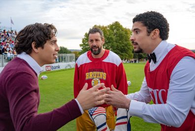 Marcelo Hernandez, Adam Sandler and Arib Bad in Habi Gilmour 2