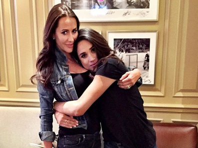 Jessica Mulroney and Meghan Markle hugging