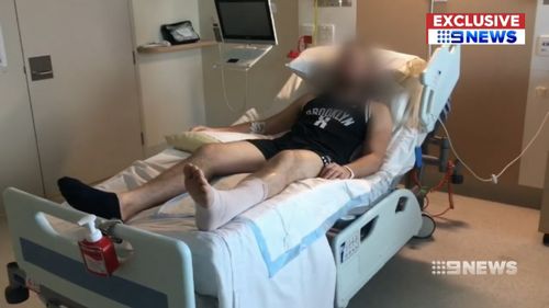The 34-year-old was admitted to Fiona Stanley Hospital within two days of returning to Perth. Picture: 9NEWS