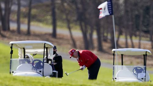 Donald Trump spent Thanksgiving playing golf at one of his private country clubs.