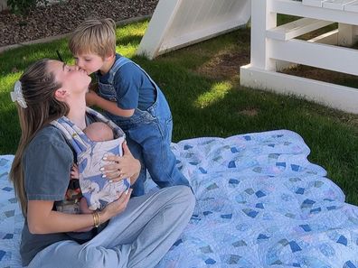 Influencer Emilie Kiser with her two sons