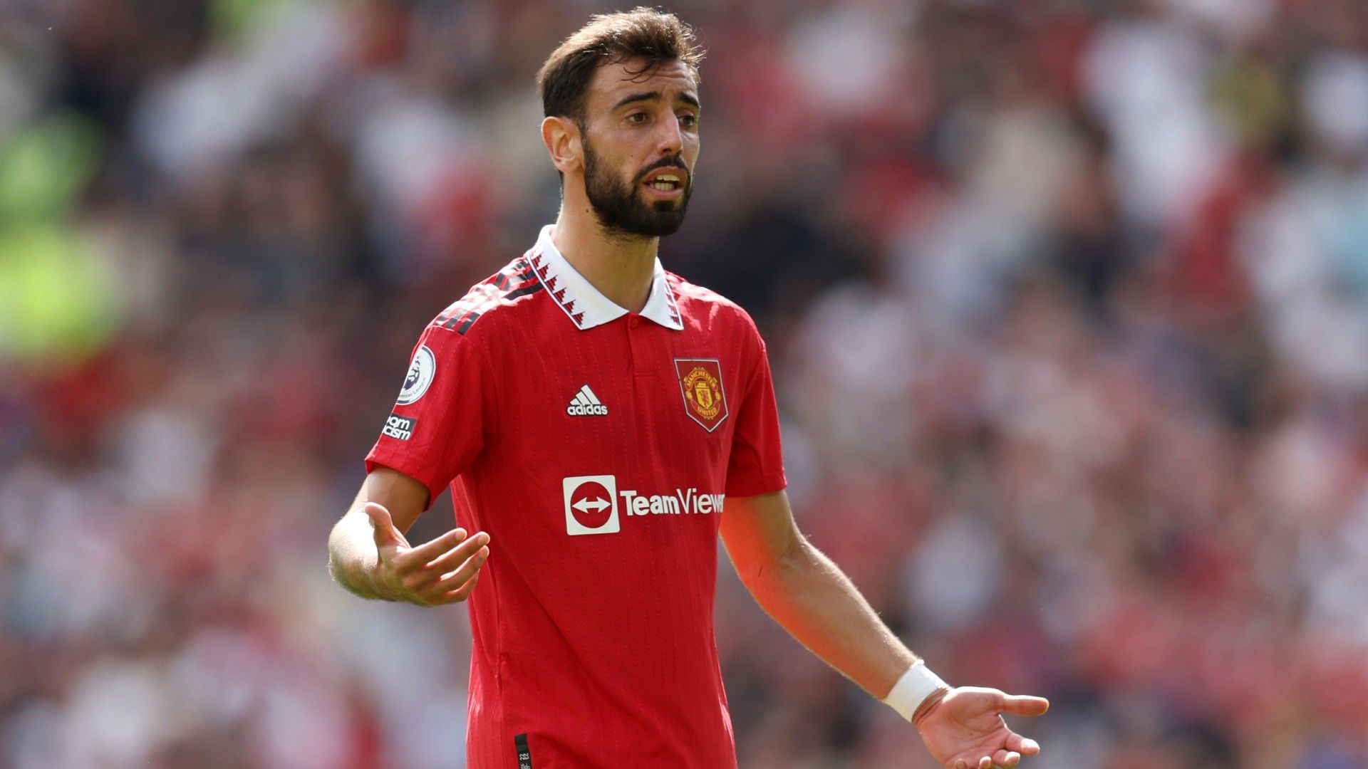 Bruno Fernandes of Manchester United during the Premier League match between Manchester United and Brighton &amp; Hove Albion at Old Trafford