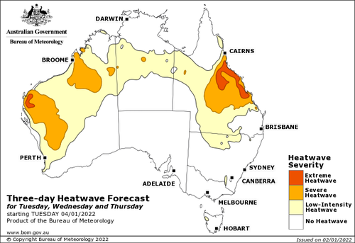 The heatwave is expected to last for three days.