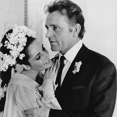 Elizabeth Taylor and Richard Burton pictured during the first of their two weddings.