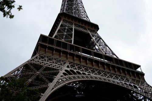 The bottom of the Eiffel Tower