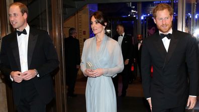 Prince William Kate Middleton Prince Harry Royal movie premiere 