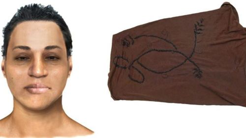 Police believe a distinct brown headscarf could hold a clue to identify the woman. (Vic Police)