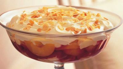 Click for our <a href="http://kitchen.nine.com.au/2016/05/17/21/16/peach-and-raspberry-trifle" target="_top">peach and raspberry trifle</a> recipe