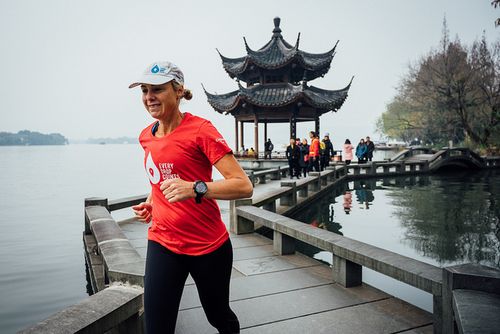 Running through Hangzhou, China.