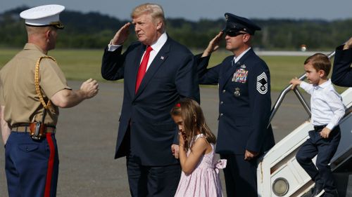 Mr Trump with Arabella Kushner and Joseph Kushner. (AAP)