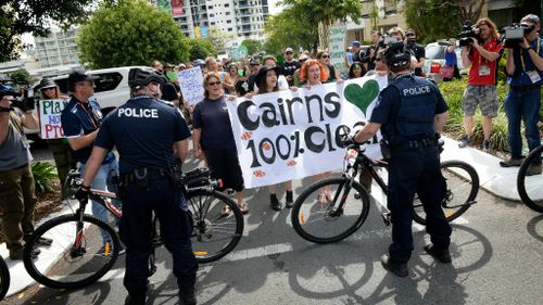 Protesters have already confronted police at the G20 economic summit in Cairns. (AAP)